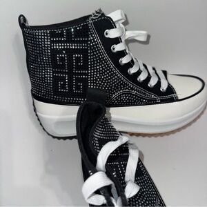 NWT‎ Chic Black and White bedazzled High-Tops 11